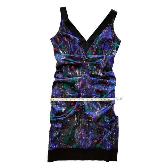 Maggie London Womens V-Neck Sleeveless Sheath Cocktail Dress Multicolor Size 8 - Picture 9 of 10